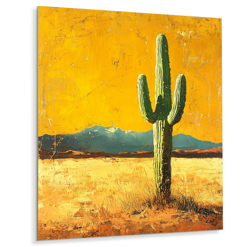 Marcenia - Cactus en métal, reproduction d'art traditionnelle en métal, H 40 po x l 30 po