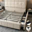 Lit plateforme tapissier en velours avec tiroirs de rangement, conception sur pied, structure robuste sans bruit, assemblage facile, aucun sommier tapissier requis-1975078882-1975078943