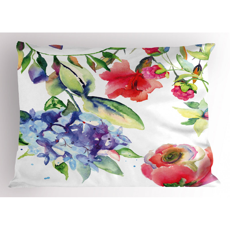 Blue/Green/Red Polyester Microfiber Piece Sham, Twin