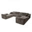 Canapé en forme de U de 137 po, aucun assemblage requis, tissu en velours de style minimaliste avec assise profonde ergonomique-399470146