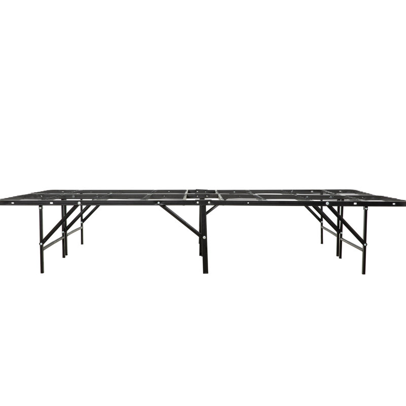 Très grand lit plateforme en métal, noir. Fabrication pour des années d'utilisation. Offre un support de matelas supérieur. Sous l'option de rangement. Étapes d'assemblage faciles. S'agence à tous les types. Garde-corps industriel pour chambre à coucher