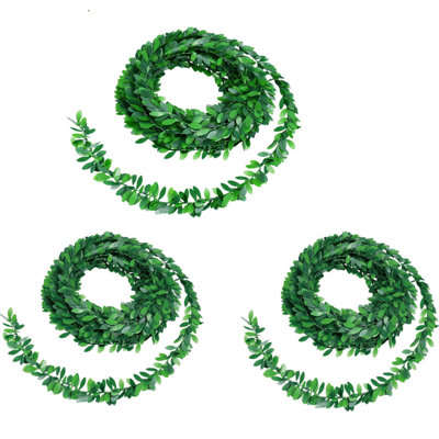 3 pièces 24,6 pi verges artificielles guirlande de lierre feuillage vert feuilles vigne faux pour la fête de mariage bricolage bandeaux