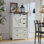 Commode de ferme 48 "avec porte de grange coulissante - Commode à 5 tiroirs pour chambre à coucher