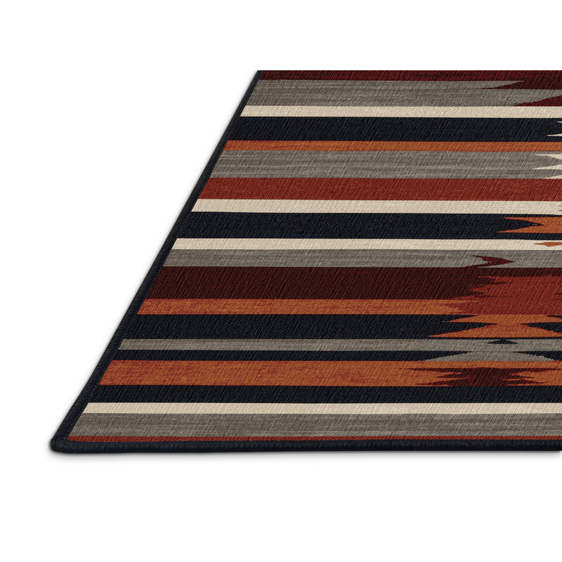  Tapis lavable rayé gris clair Mesa, Rectangulaire 2 pi x 3 pi