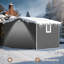 10 Ft. W x 8 Ft. D Metal Storage Shed with Upward-Opening Window, Lockable Doors & Handheld Work Light-122436452
