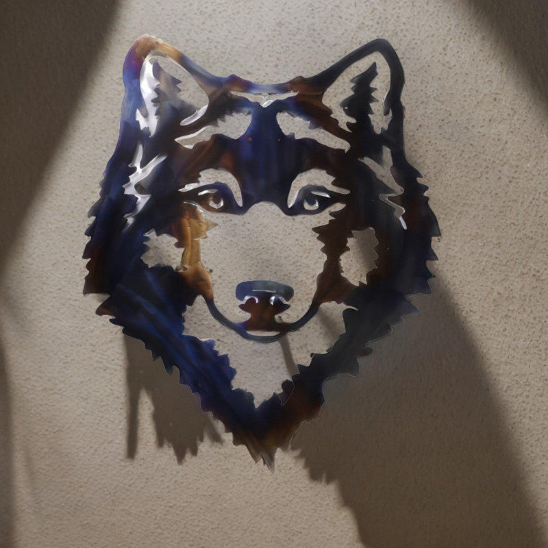 20"W Wolf Bust Wall Plaque Decoration