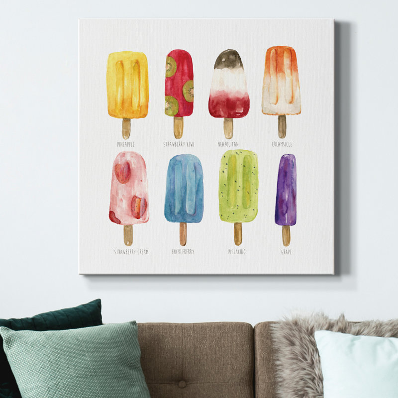 Popsicles Come Chill - impression sur toile tendue, H 40 po x l 40 po x P 1 po