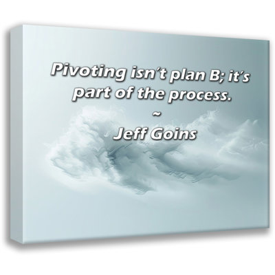 Citation artistique: «Pivoter n'est pas le plan B; il fait partie du processus.» Toile tendue par Jeff Goins Gallery
