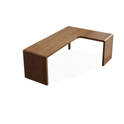 Tan Rectangular Solid Wood desk