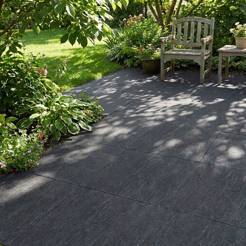 Silver Travertine Exterior 24x24 Porcelain Paver, Gray