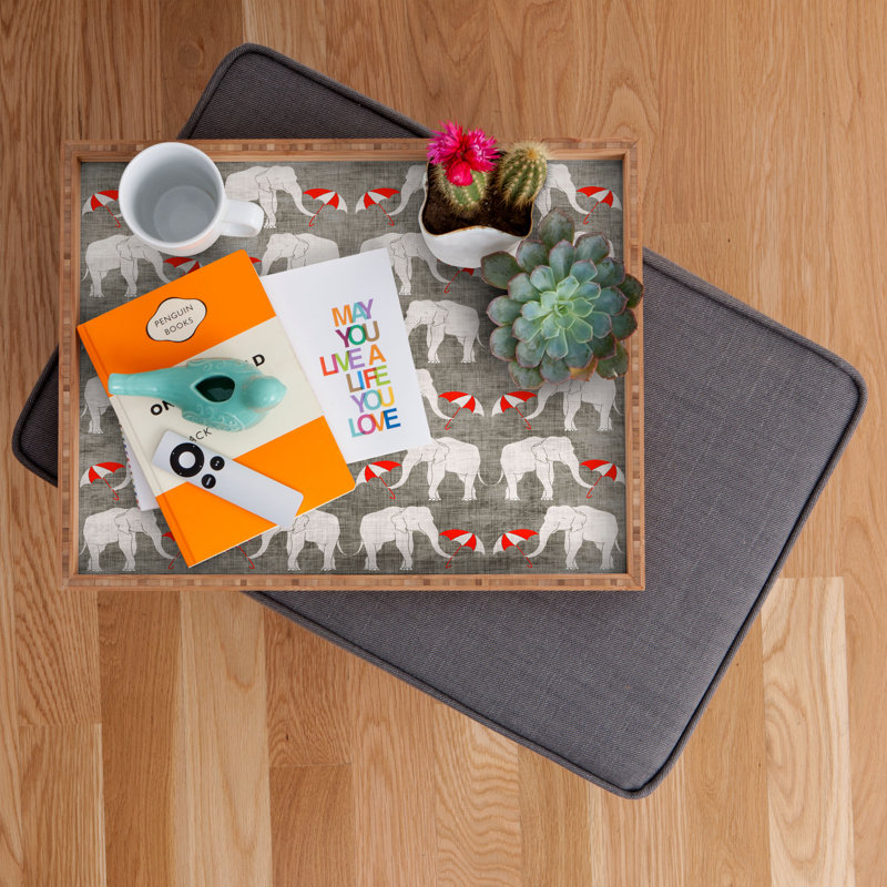 Darieus Wood Tray, 1.75" H x 18" W x 14" D