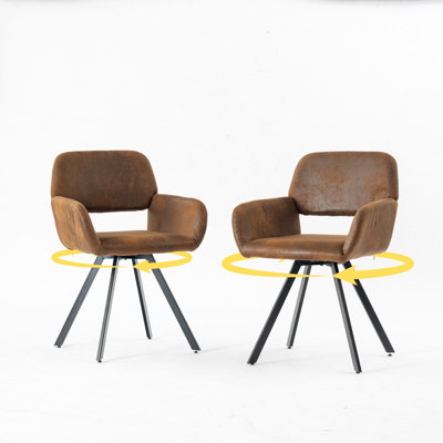 Kerrville 49cm H Upholstered Metal Parsons Chair in Brown