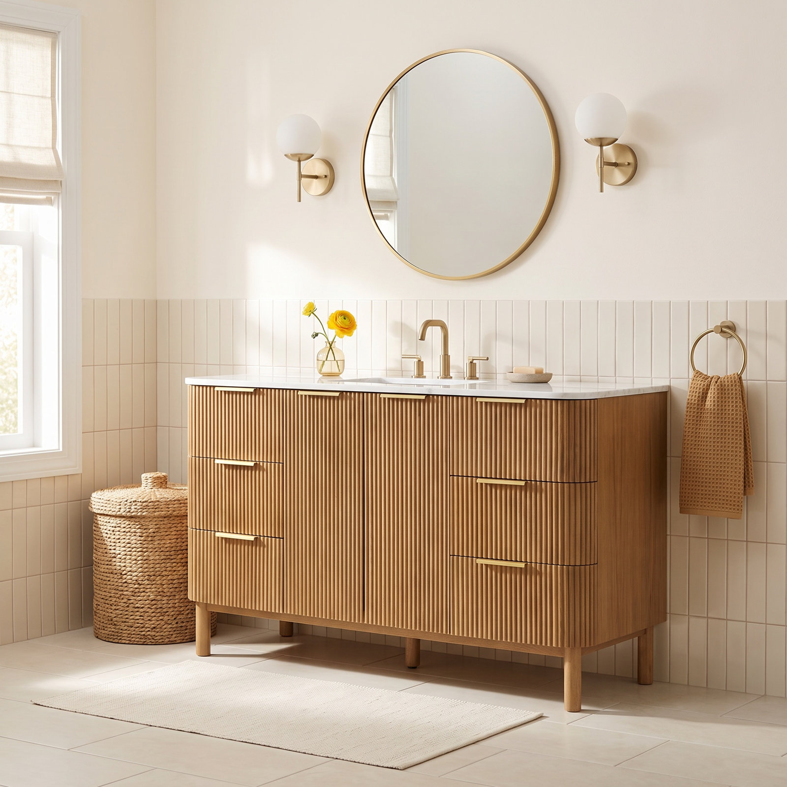 Nova 60" Carrara Marble Single Bathroom Vanity