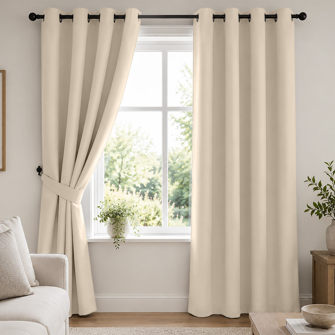 Bernards Blackout Thermal Insulated Noise Reducing Grommet Window & Door Curtain Panel