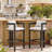 Outdoor Patio Aluminum Counter Stool, Bar Chair, Black Frame With Grey Cushion, Set Of 2-740454439
