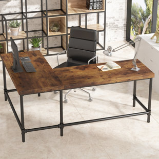 Haoming Aluminum Rectangular Writing Desk Office Set Williston Forge Color: Brown