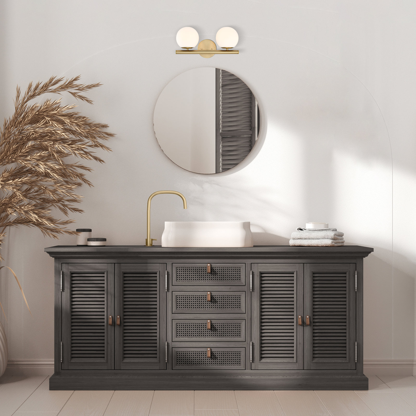 Chopin 2 Light Frosted Dimmable Vanity Light