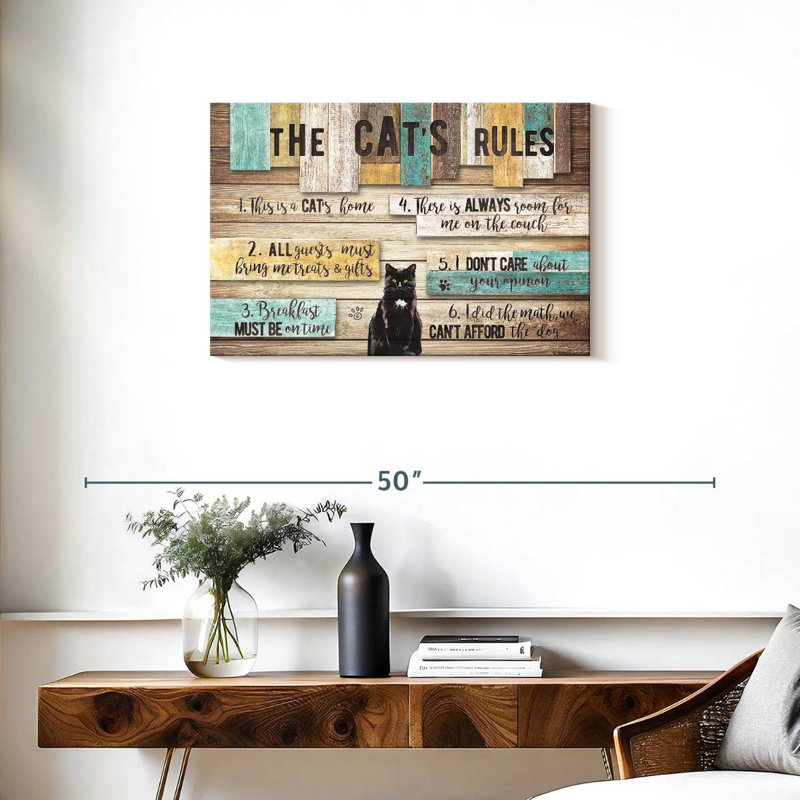 The Cat's Rules, 20" H x 30" W