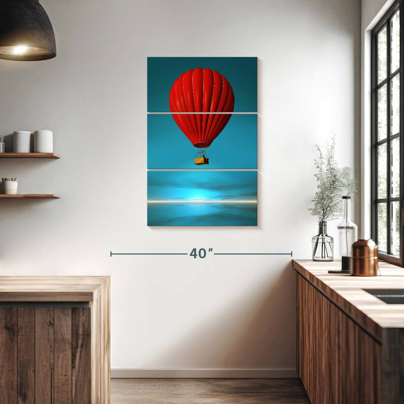Montgolfière rouge Mehar, H 38 po x l 24 po