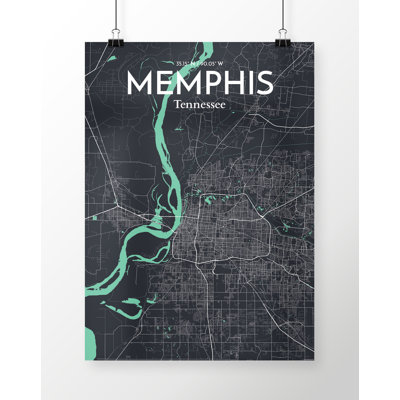 Memphis City Map - No Frame Print