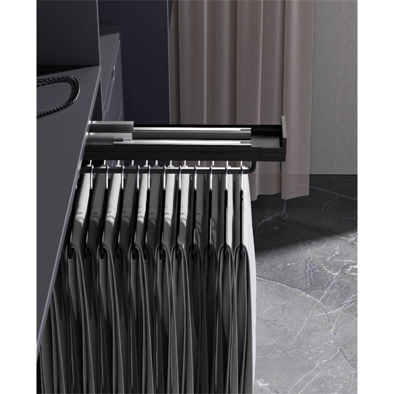 Porte-pantalons rétractable avec rail coulissant, H 3,74 po x l 2,95 po x P 11,81 po