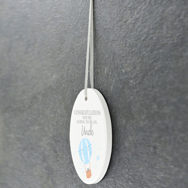 Uncle To Be Oval Shaped Ceramic Ornament