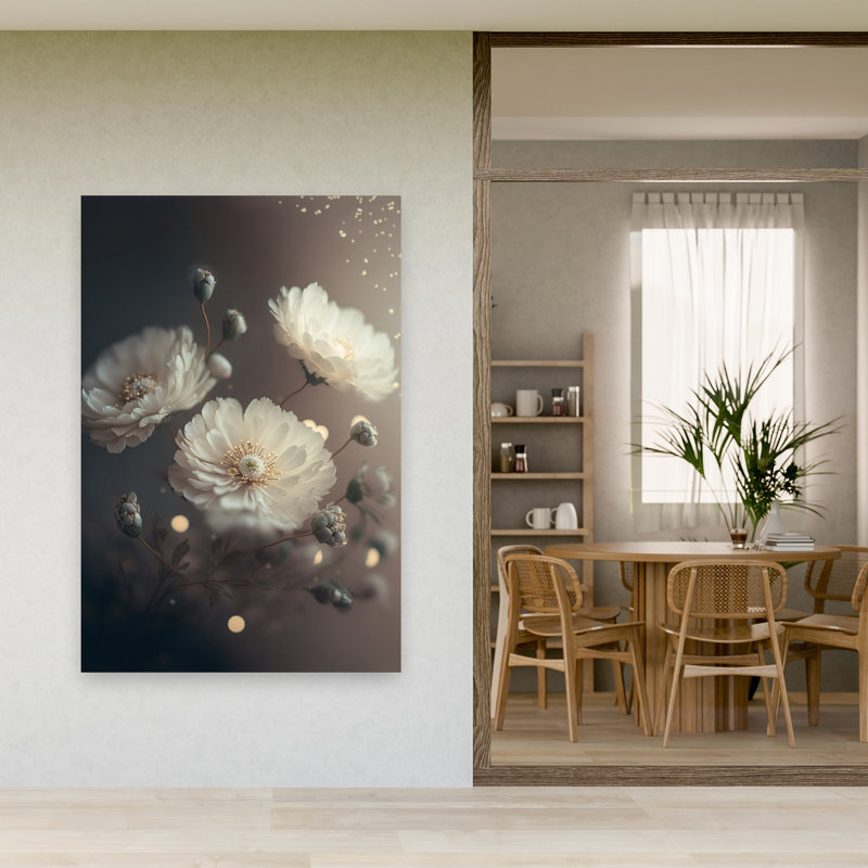 Fleurs éthérées - Affiche murale moderne, H 60 po x l 40 po