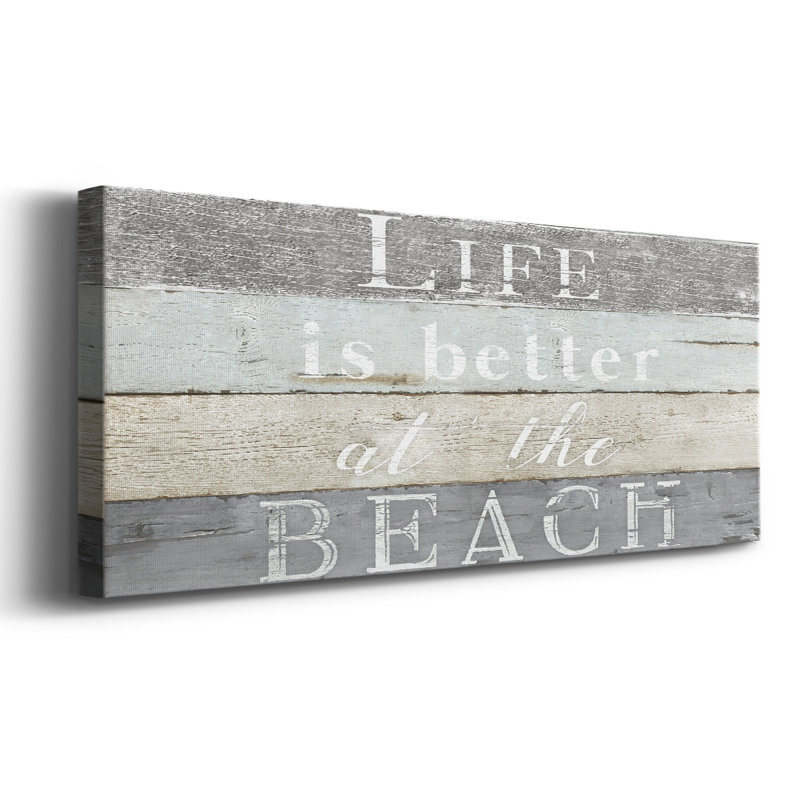 «Life Better Beach», toile tendue avec châssis, H 12 po x l 30 po x P 1,5 po
