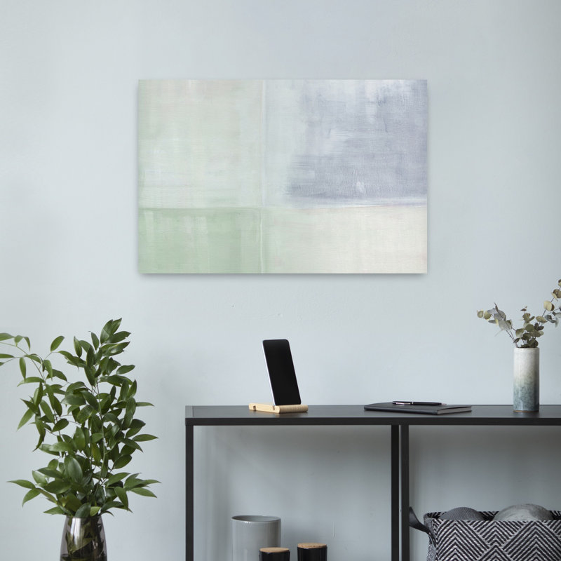 Art contemporain contemporain abstrait, H 16 po x l 24 po, Vert