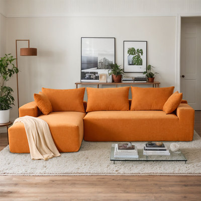 2 - Piece Upholstered Sectional modular sofa-No Assembly Required