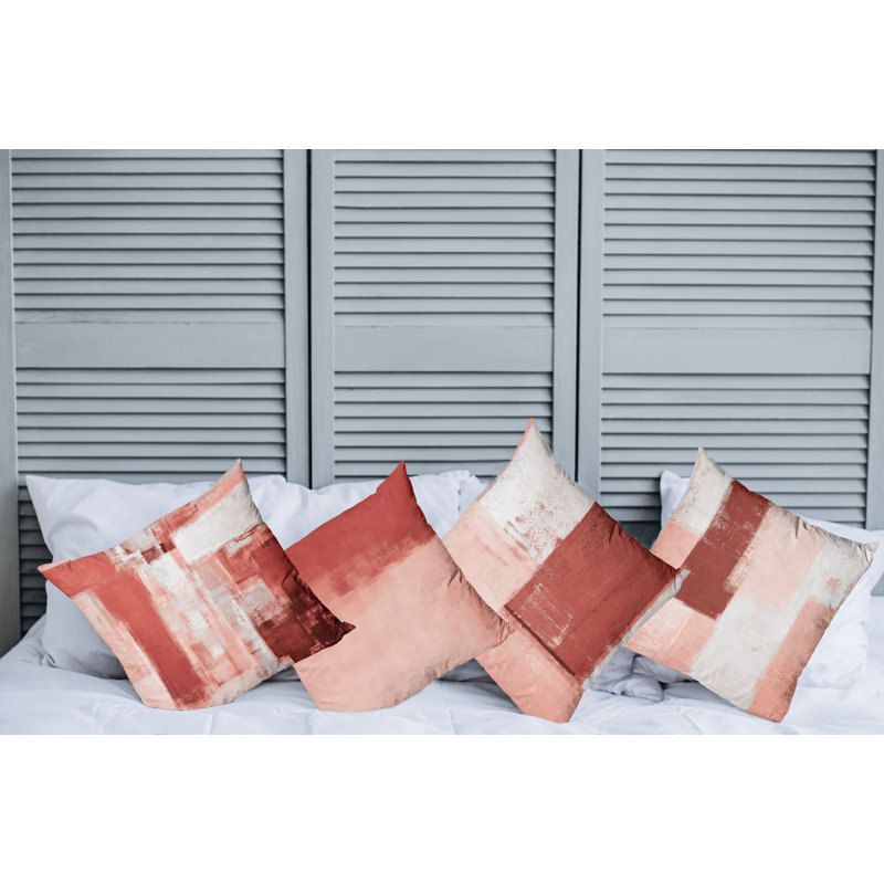 Reversible Pillow Cover, 24" H x 24" W, Blush Pale Maroon / Coconut