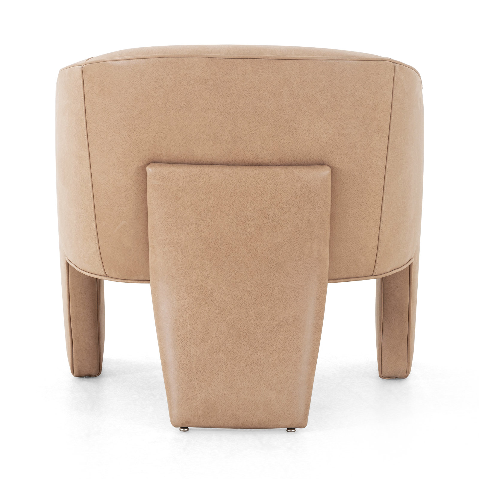 Brayson Genuine Leather Barrel Chair, Palermo Nude Genuine Leather