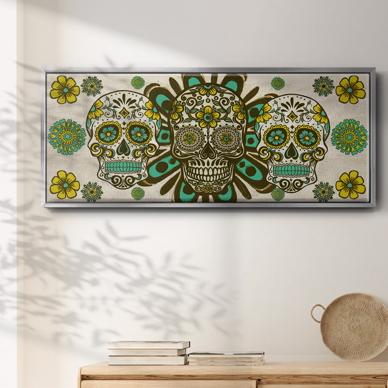 «Dia De Los Muertos Collection D», reproduction sur toile flottante, H 24 po x l 60 po x P 1,5 po, Argent