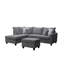 Canapé modulaire en tissu 99 pouces avec méridienne, repose-pieds et 4 coussins décoratifs orientés vers la gauche-1609034379