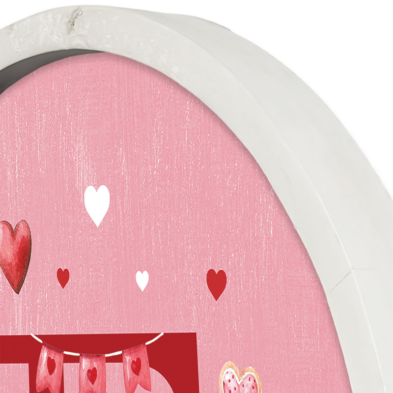 «Valentine Things Monogram - F Round», reproduction encadrée blanche