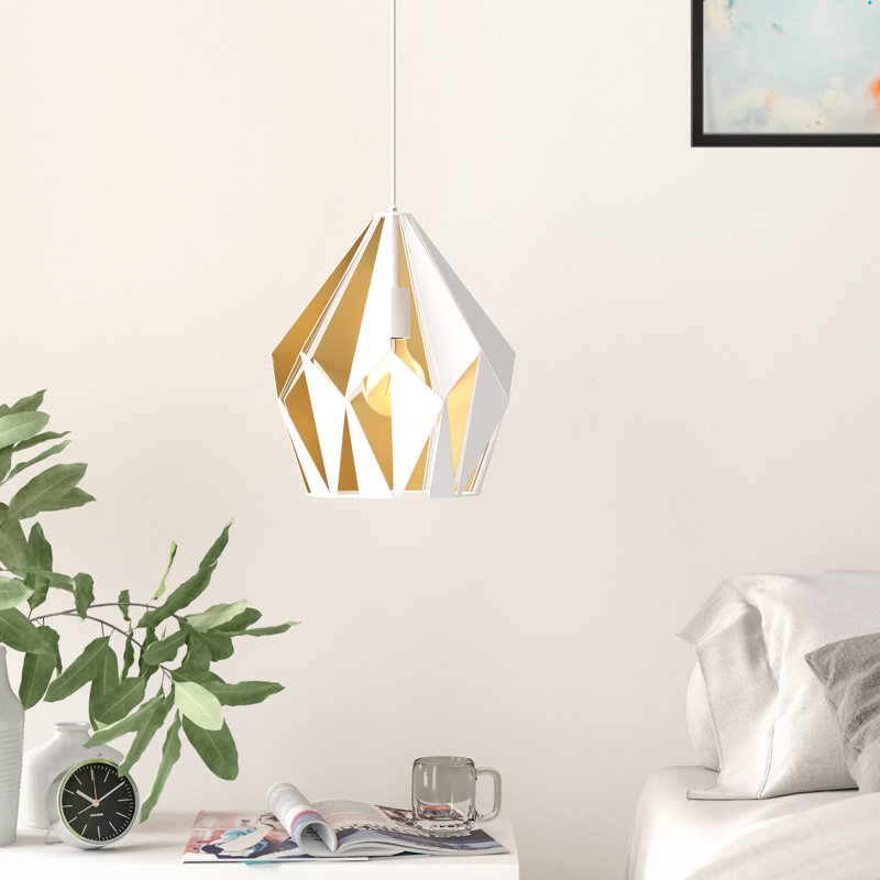 Esme 1 - Light Geometric Pendant, White