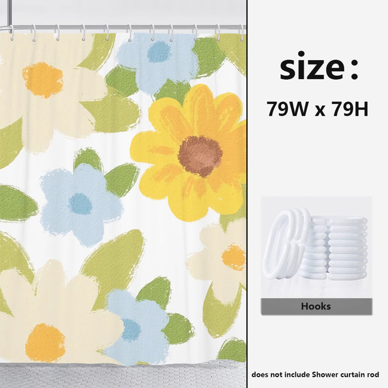 Rideau de douche en polyester, H 79 po x l 79 po