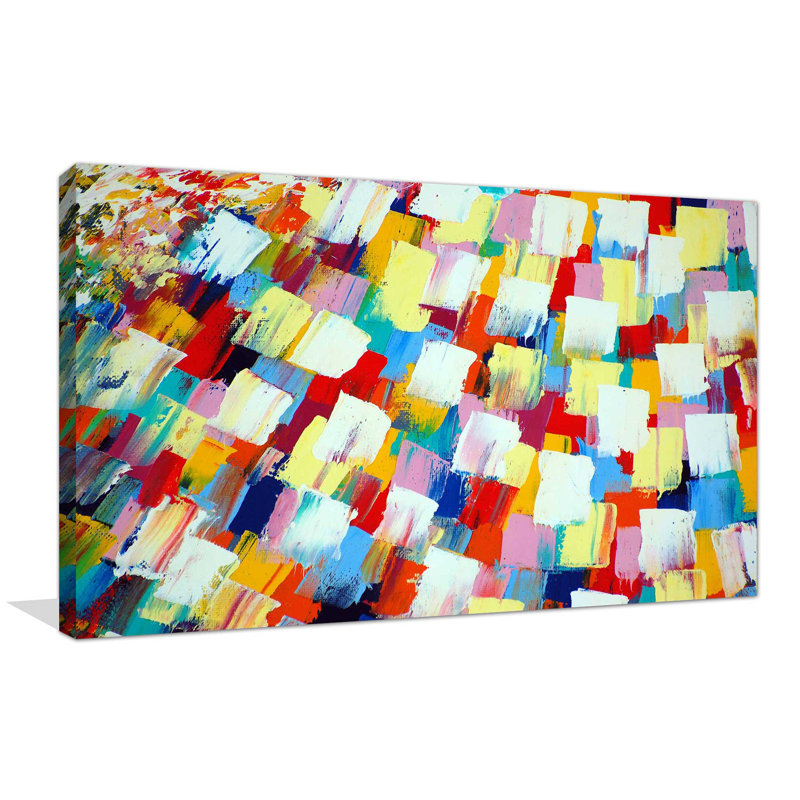 « abstract brush strokes », reproduction de peinture à l’acrylique sur toile tendue, H 18 po x l 30 po x P 1 po