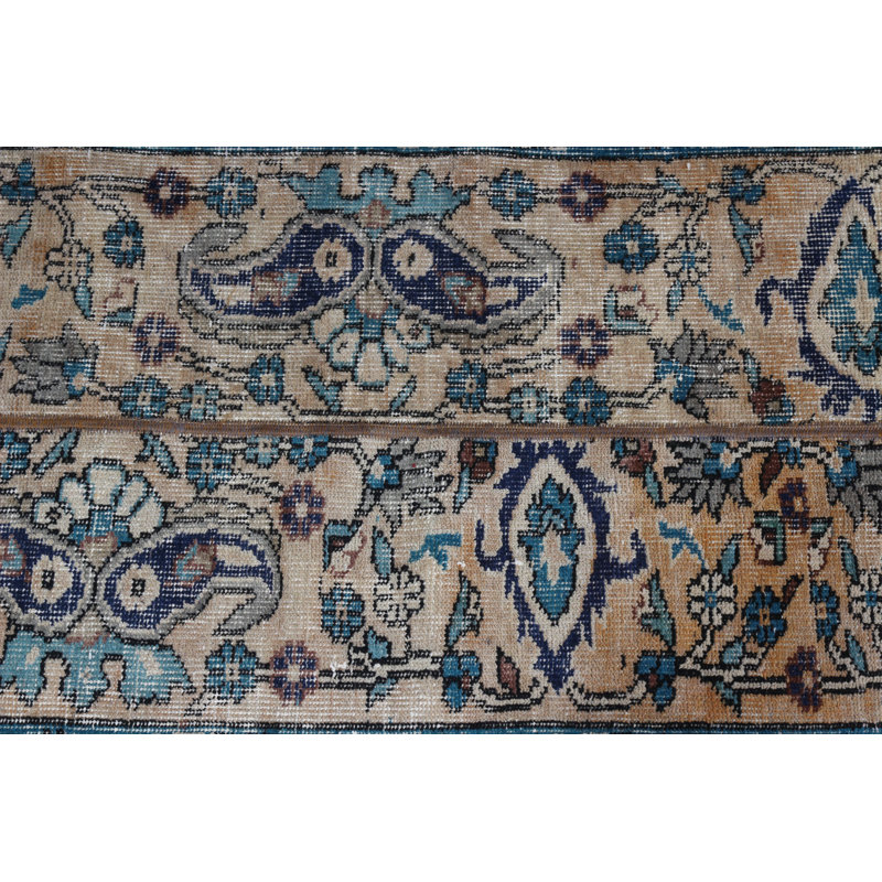 Tapis de couloir turc rétro beige pour la décoration intérieure - idéal pour un dortoir de cuisine avec un patchwork rétro