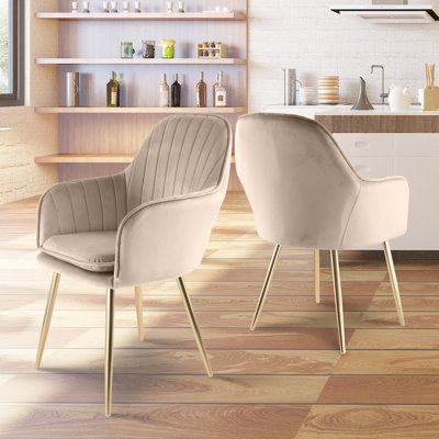 Taraji 46cm H Velvet Upholstered Metal Armchair