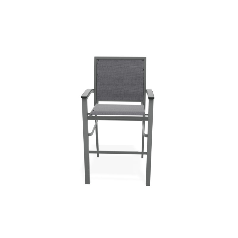 Chaise de café empilable en aluminium Bazza, Graphite, Étain Augustine