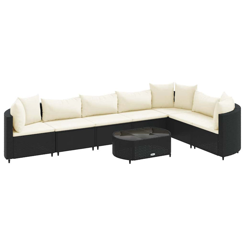  Ensemble de 7 chaises de patio noires