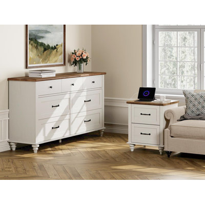 Jahmaree Bedroom Set - Includes 7 Drawer Dresser For Bedroom, Nightstand With Charging Station & Drawers, Dresser And Nightstand Sets