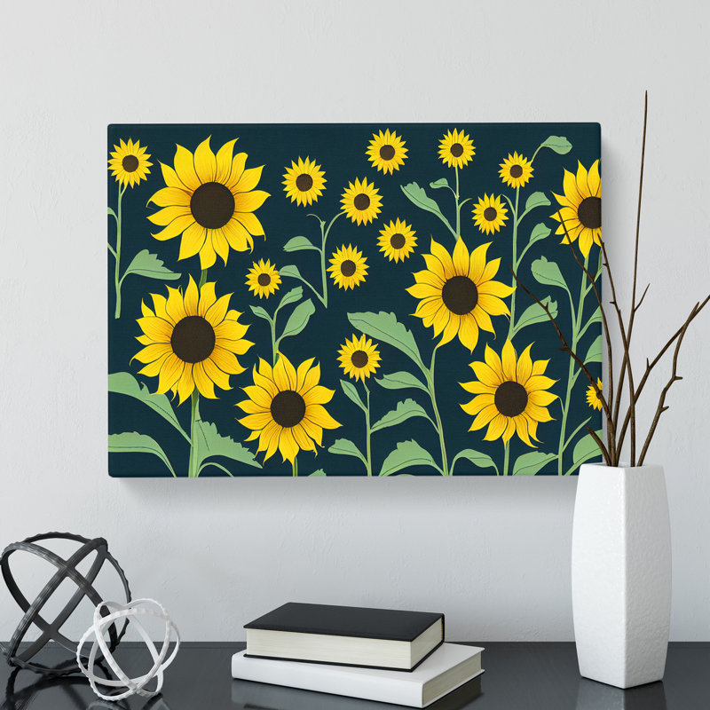 Radiant Sunflower Field - Wrapped Canvas, 50cm H x 76cm W x 3cm D