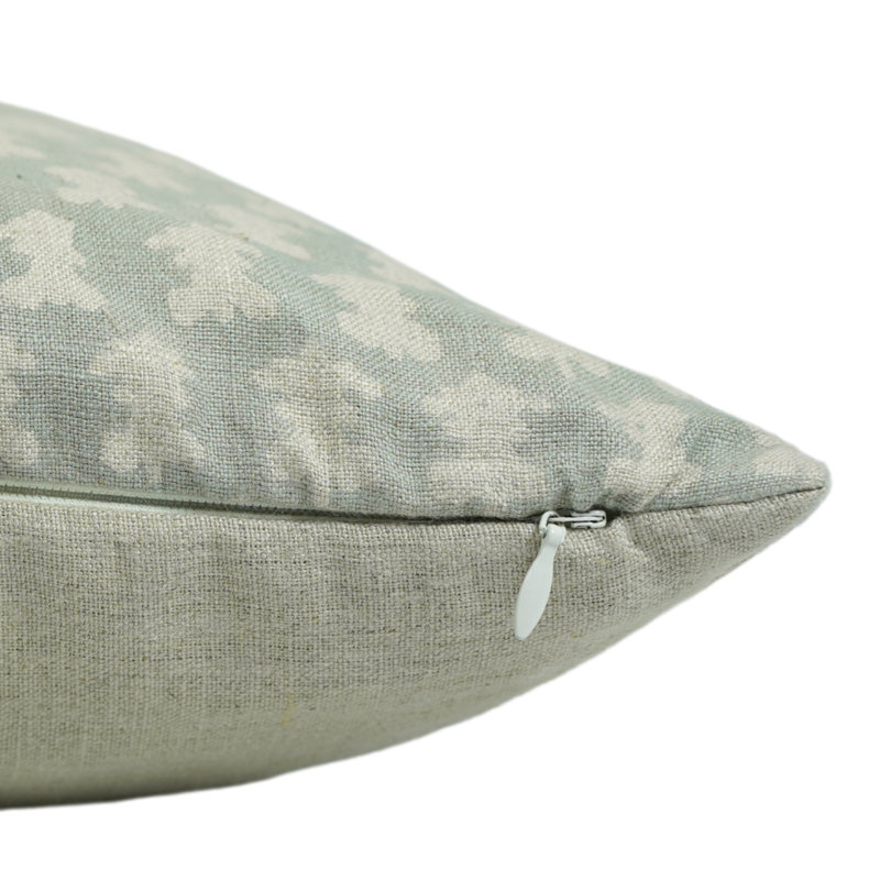 Housse de coussin Fabividine Boho, lin pur, gris, Traz, Rectangle, H 12 po x l 20 po