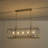 5-light Black/Gold Rectangular Kitchen Island Chandelier