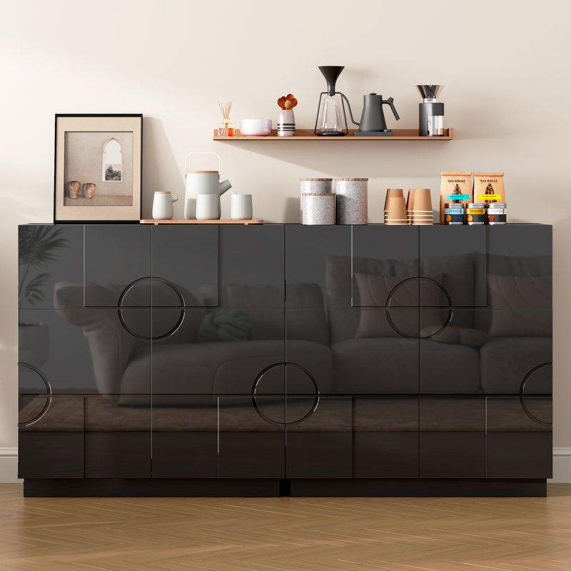 31.5" Accent Cabinet With Adjustable Shelves, Black