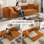 Canapé-lit 97,7 po convertible 3-en-1 capitonné à 4 boutons avec repose-pieds mobile orange-715042148
