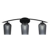 Kurve 3 Light Bath Bar With 5" Textured Glass