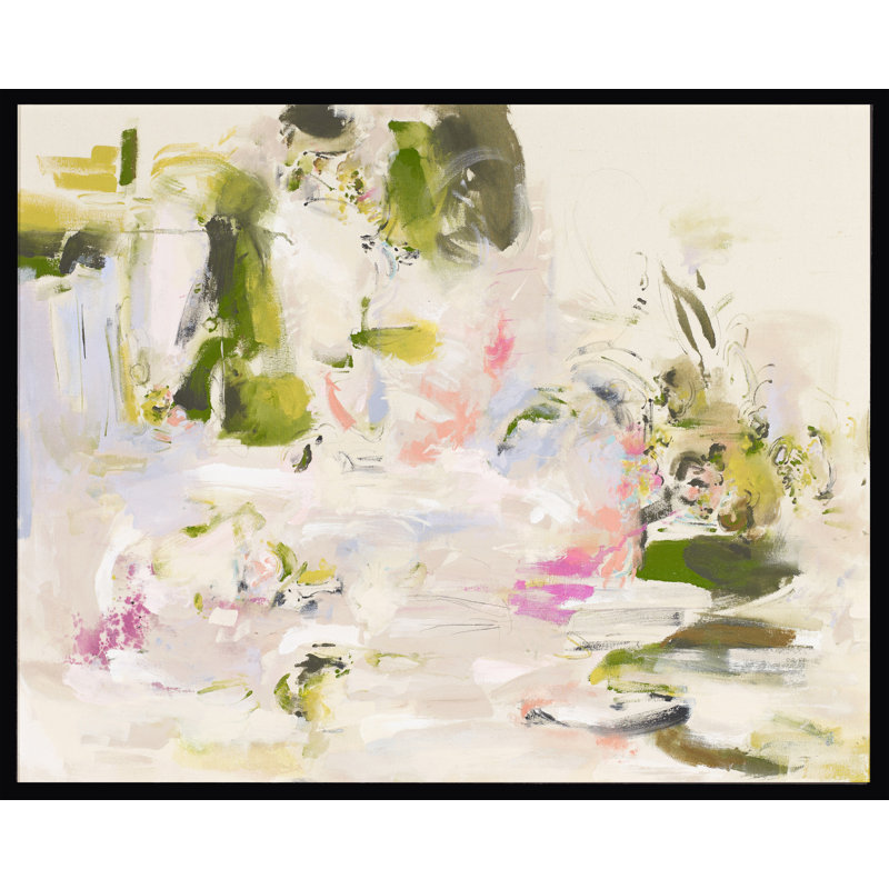 Lily Pond Painting, Black Framed